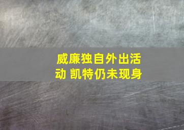 威廉独自外出活动 凯特仍未现身